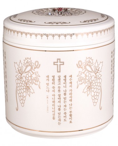 뉴크라운59 흰색실크기독교원통3중-A12629